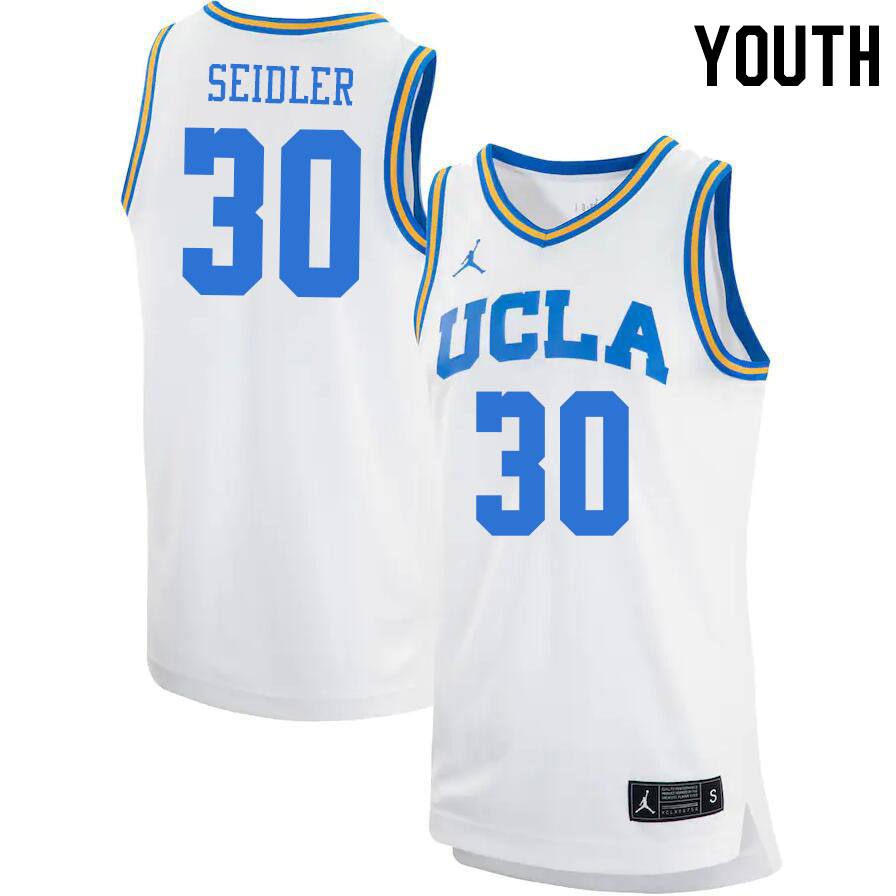 Youth #30 Jack Seidler UCLA Bruins College Basketball Jerseys Stitched Sale-White